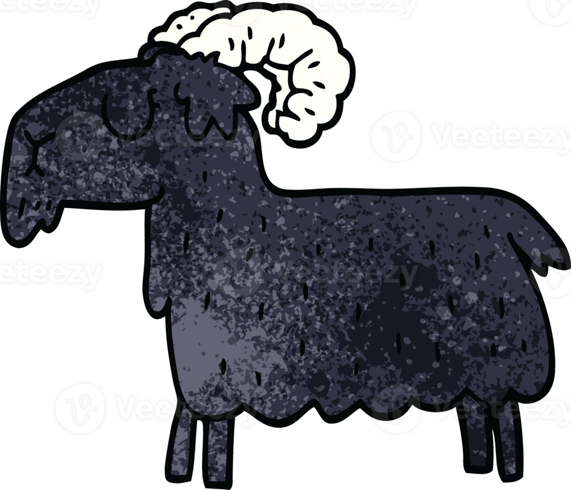 cartoon doodle black goat png