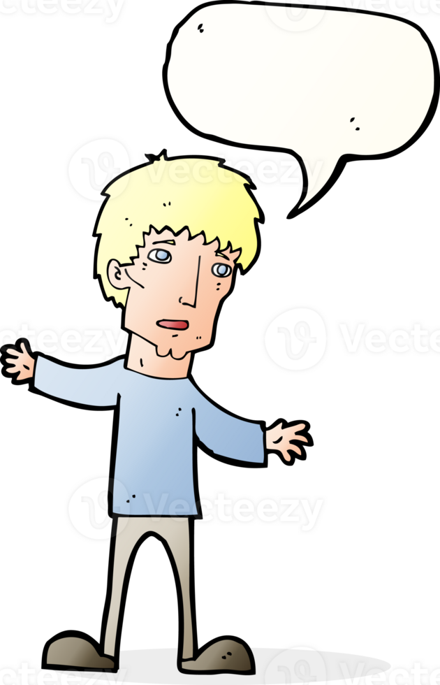 cartoon worried man with speech bubble png