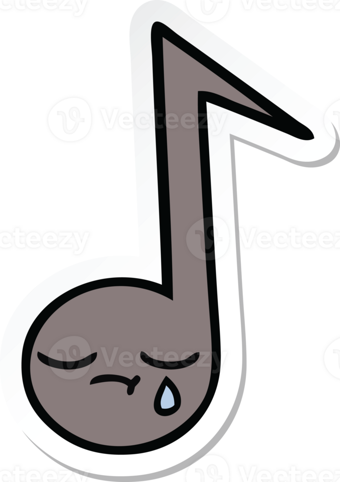 sticker of a cute cartoon musical note png