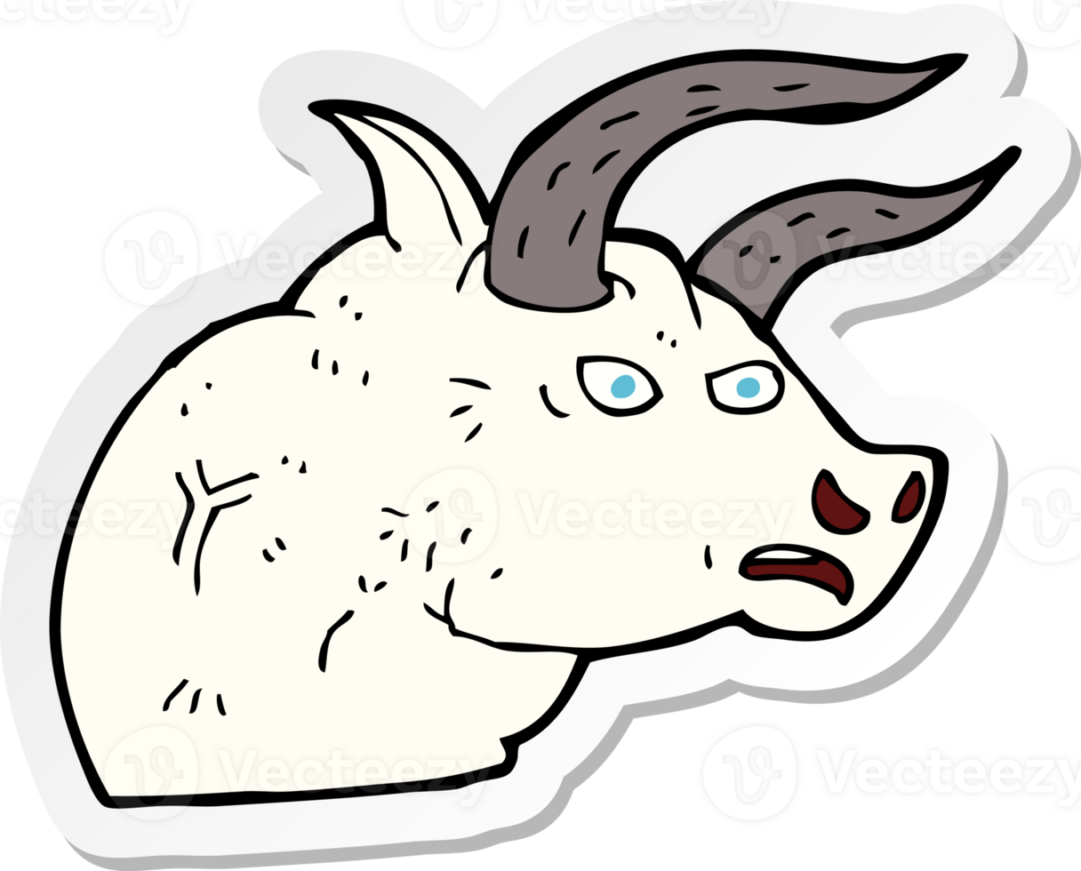 sticker of a cartoon angry bull head png