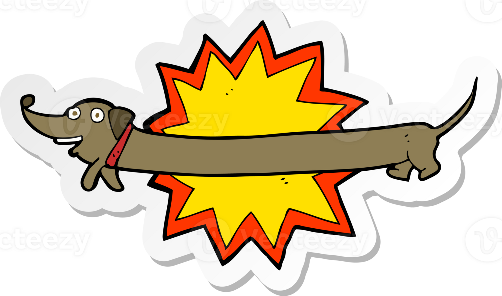 sticker of a bang its a sausage dog png