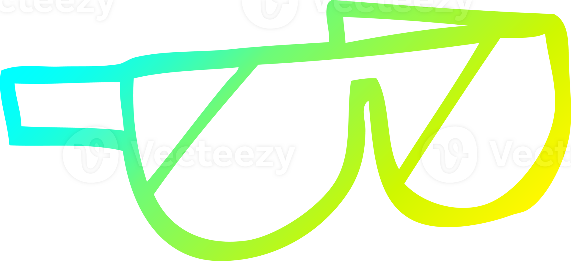 cold gradient line drawing of a cartoon sunglasses png
