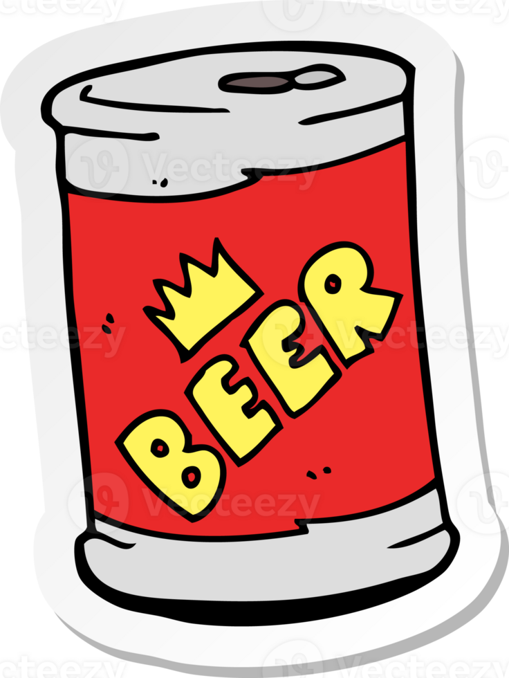 sticker of a cartoon beer can png