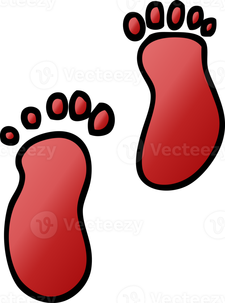gradient illustration cartoon foot prints png