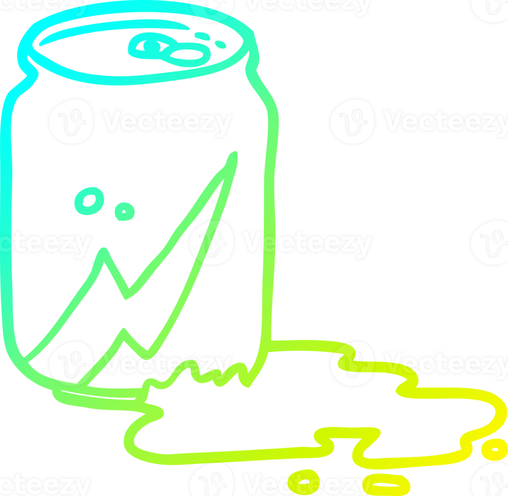 cold gradient line drawing of a can of soda png