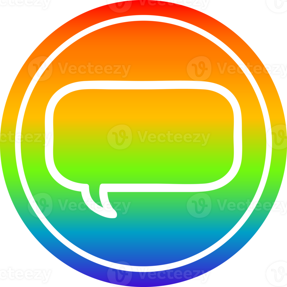 discurso bolha circular ícone com arco Iris gradiente terminar png