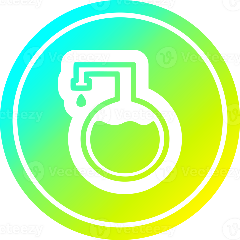 chemisch flacon circulaire icoon met koel helling af hebben png