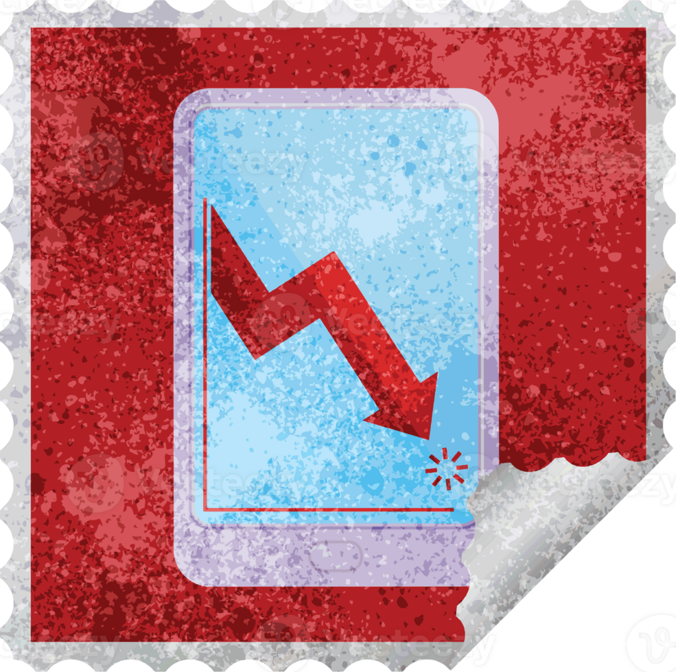 electronic tablet showing business performance graphic square sticker stamp png