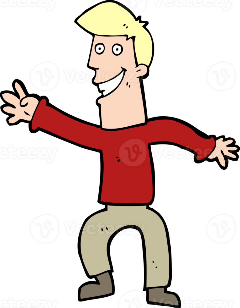 cartoon happy man dancing png