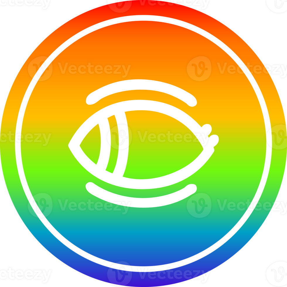 staring eye circular icon with rainbow gradient finish png