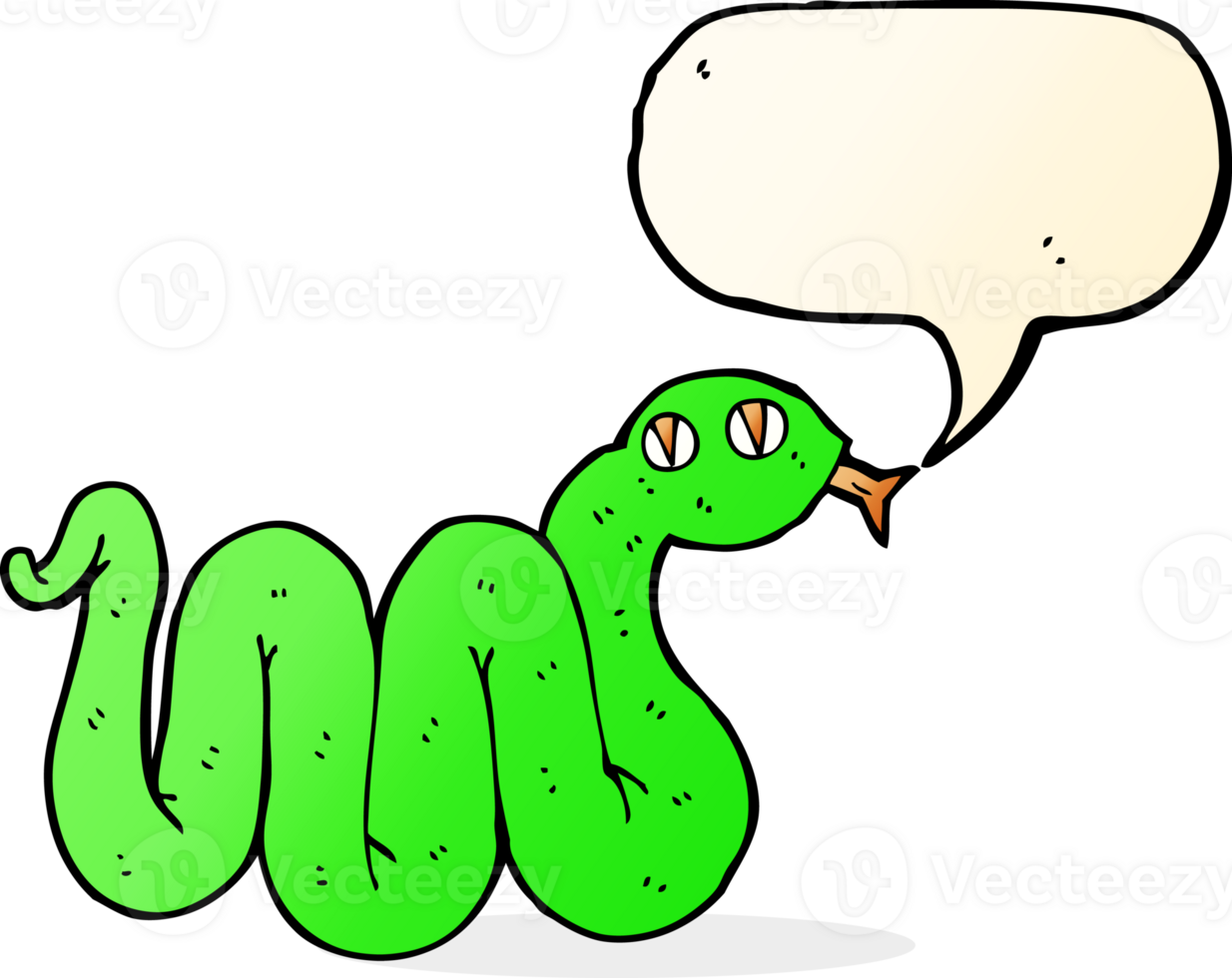 funny cartoon snake with speech bubble png