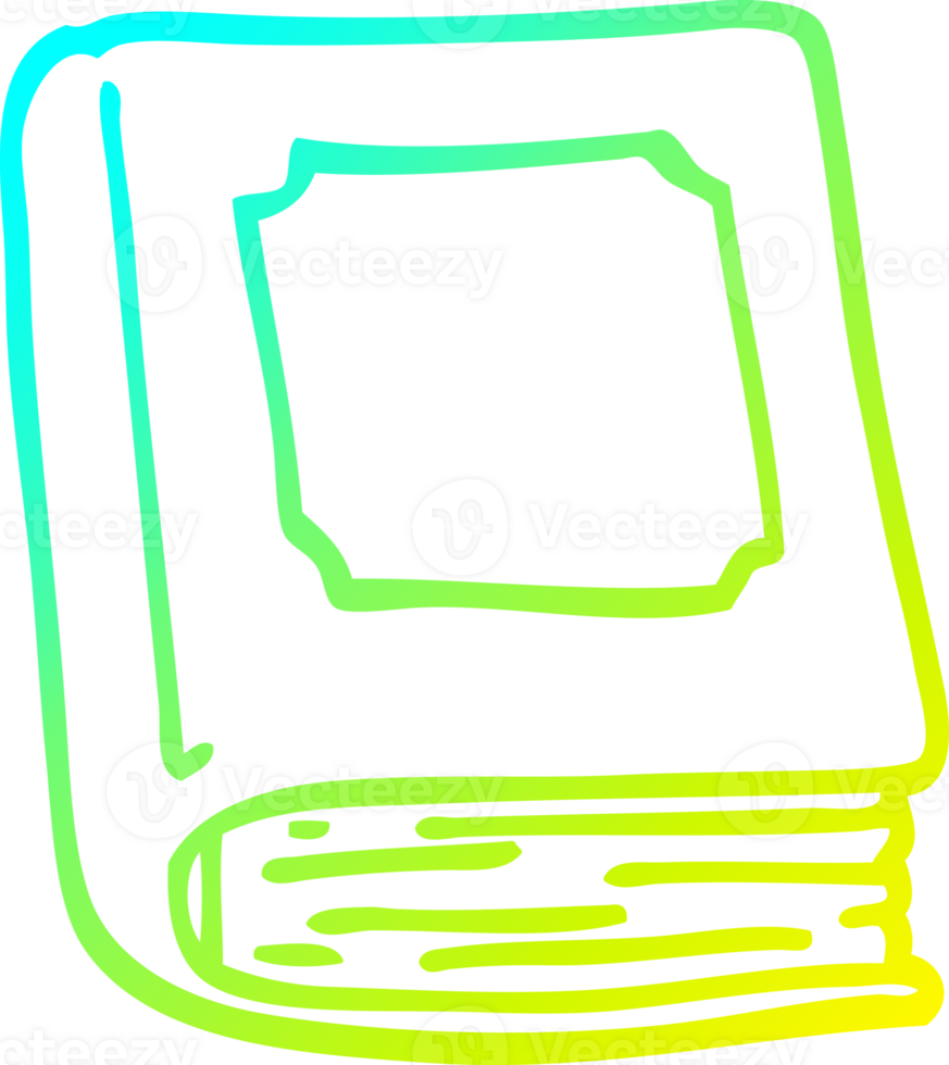 cold gradient line drawing of a cartoon closed book png