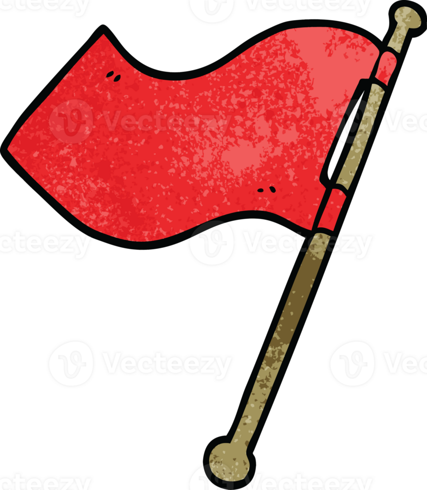 cartoon doodle red flag png