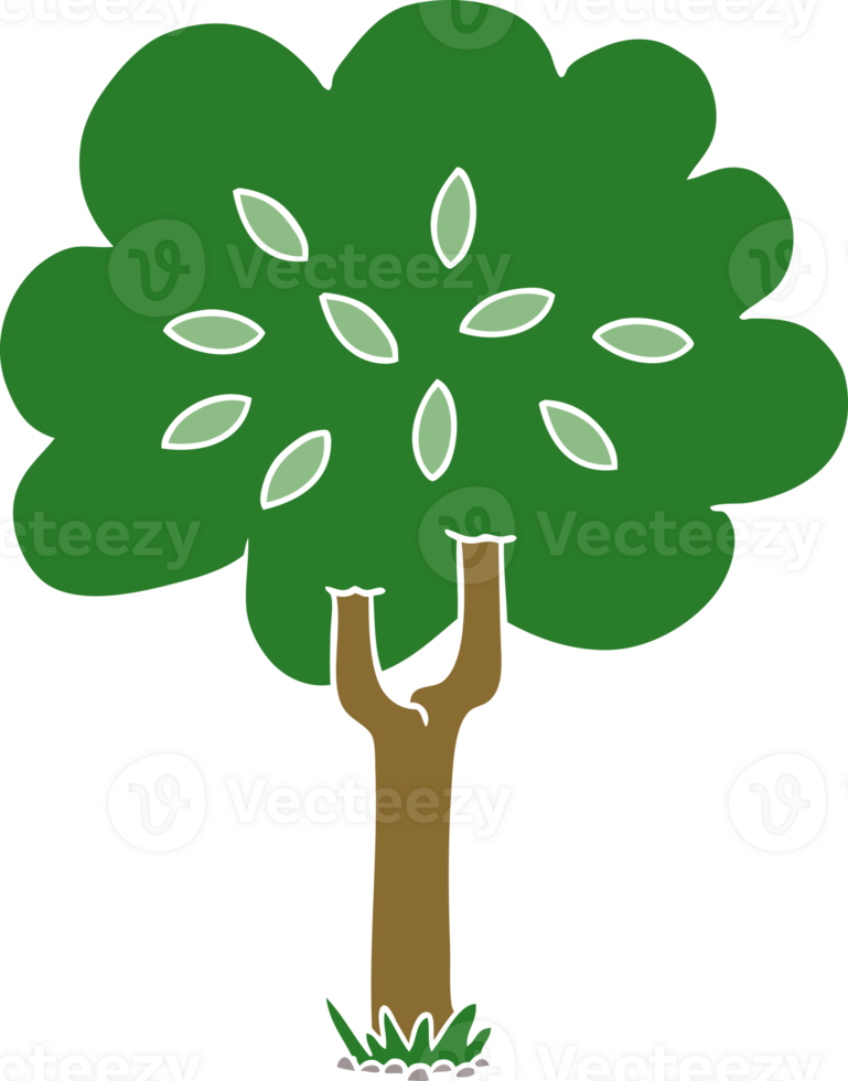 flat color style cartoon tree png