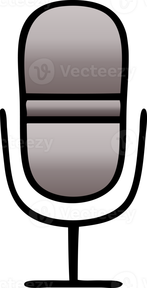 gradient shaded cartoon of a retro microphone png