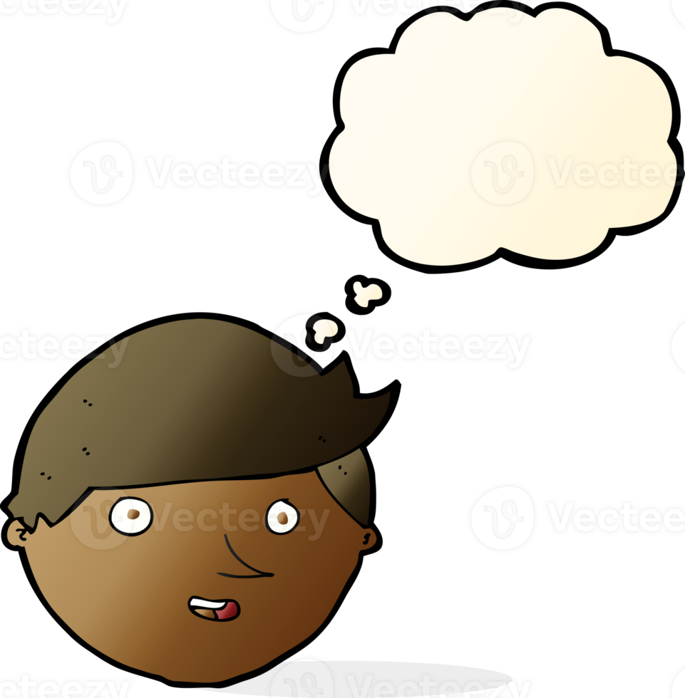 cartoon happy face with thought bubble png