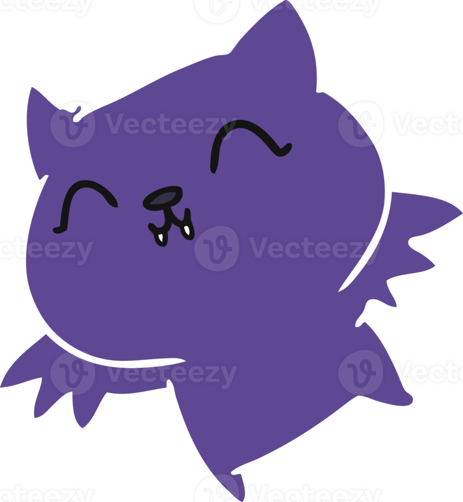 hand drawn cartoon of cute kawaii bat png
