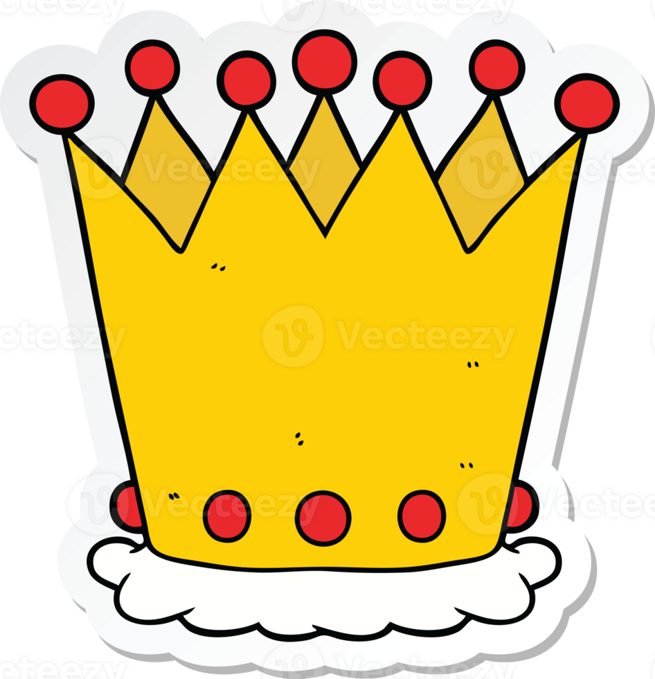 sticker of a cartoon crown png