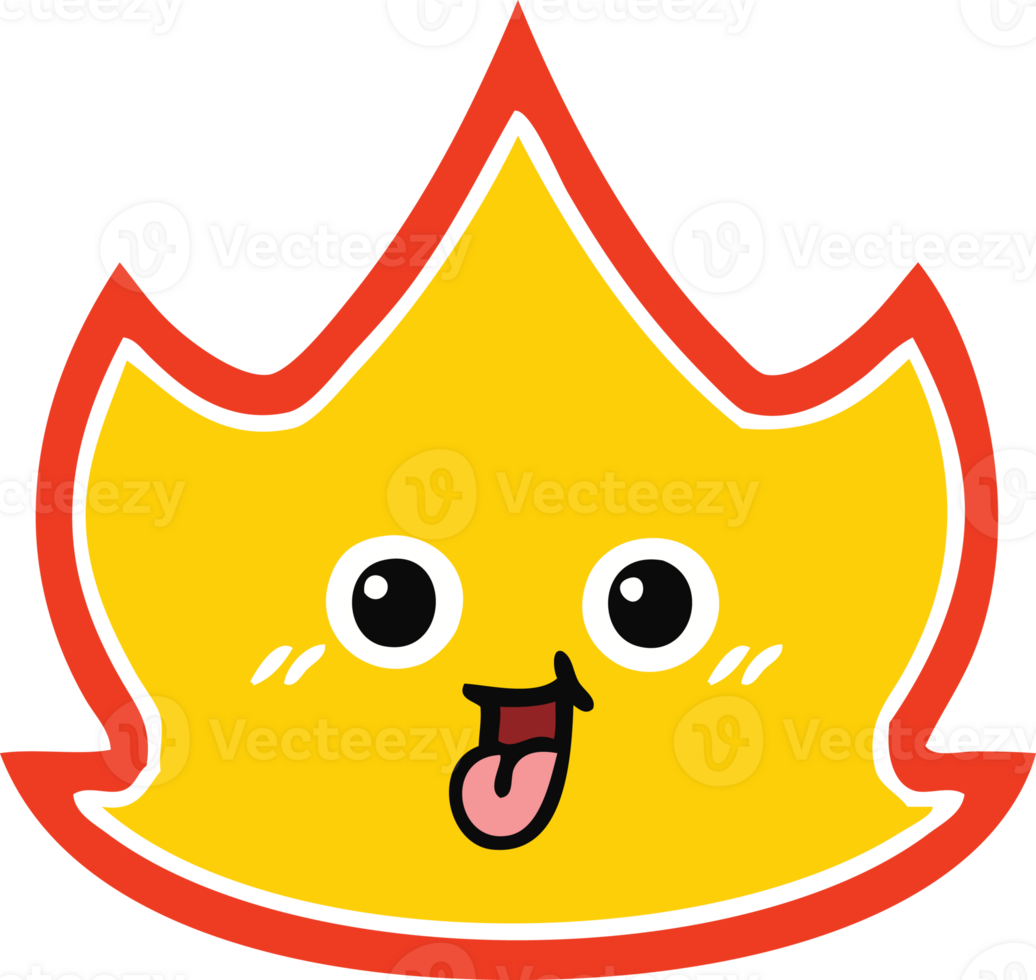 flat color retro cartoon of a fire png
