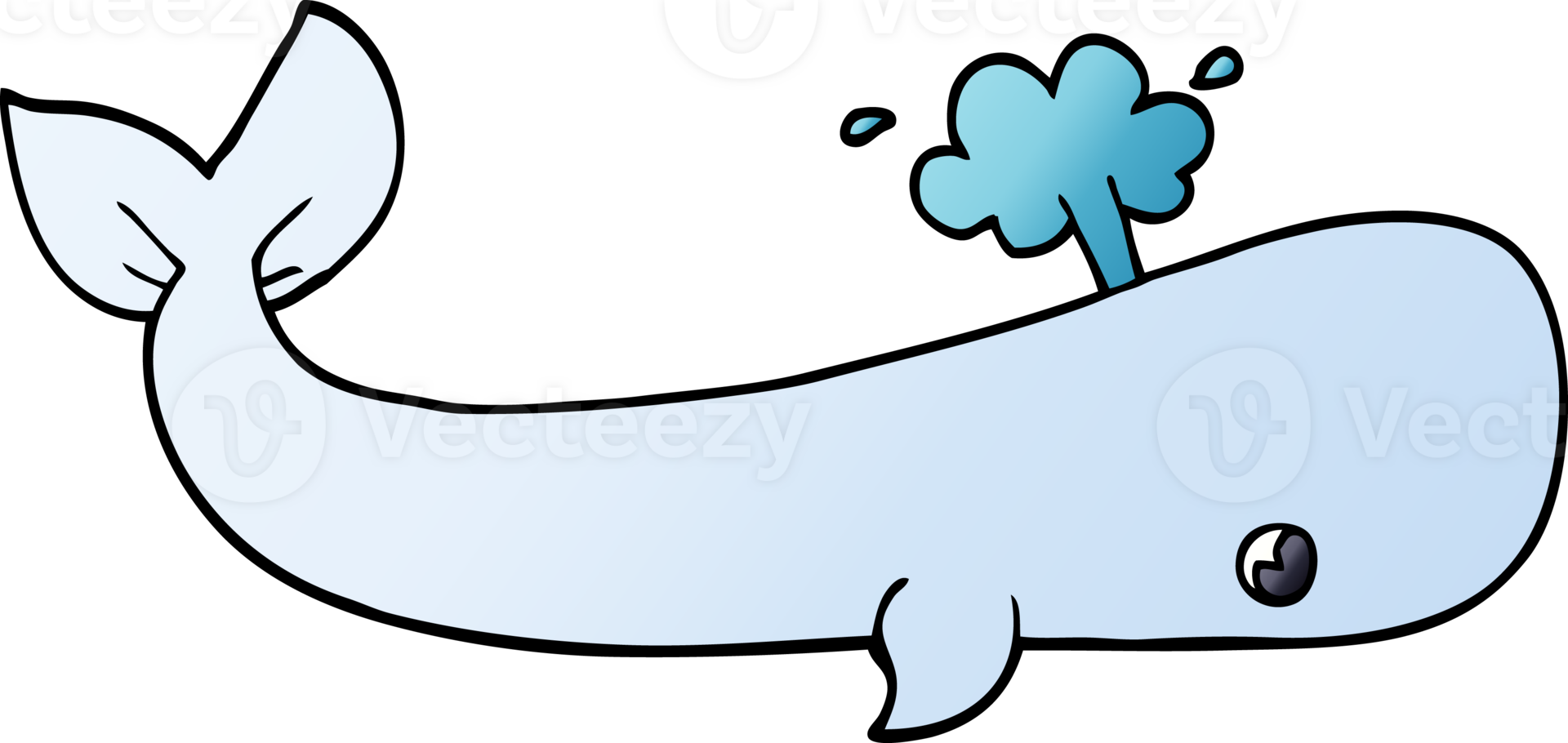 cartoon doodle sea whale png
