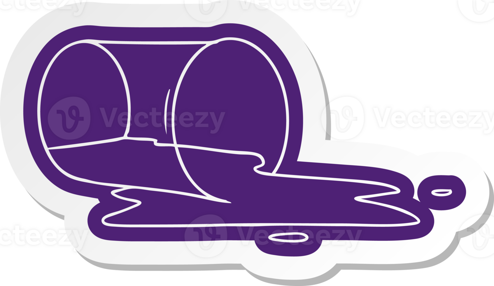 cartoon sticker of a spilt glass png