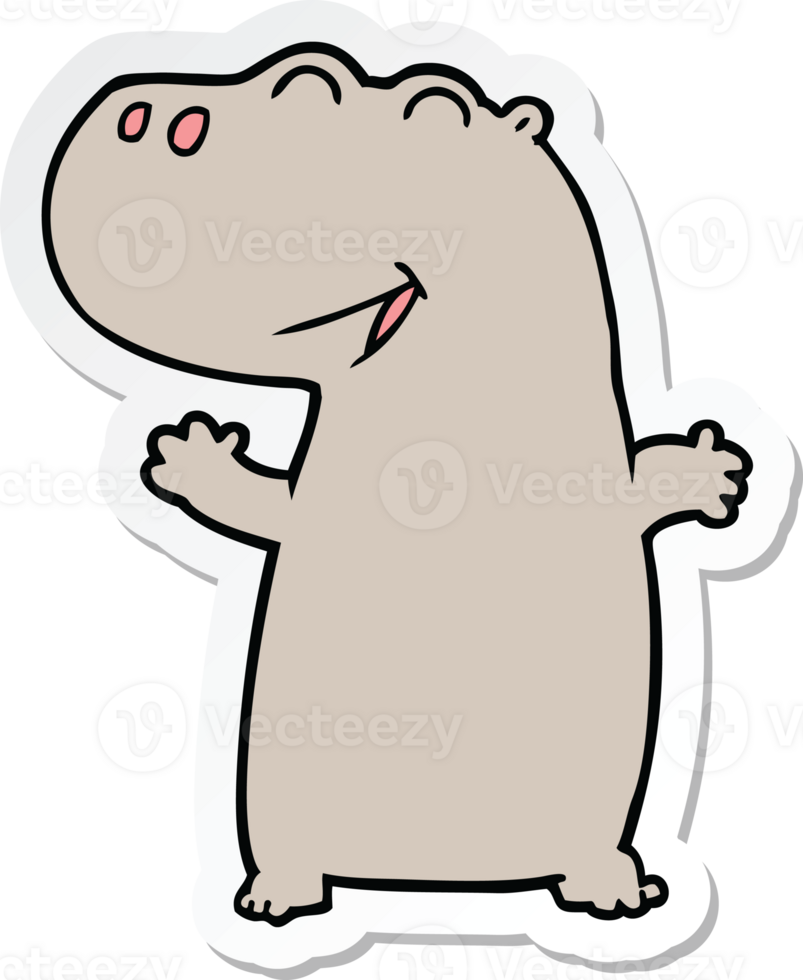 sticker of a cartoon hippopotamus png