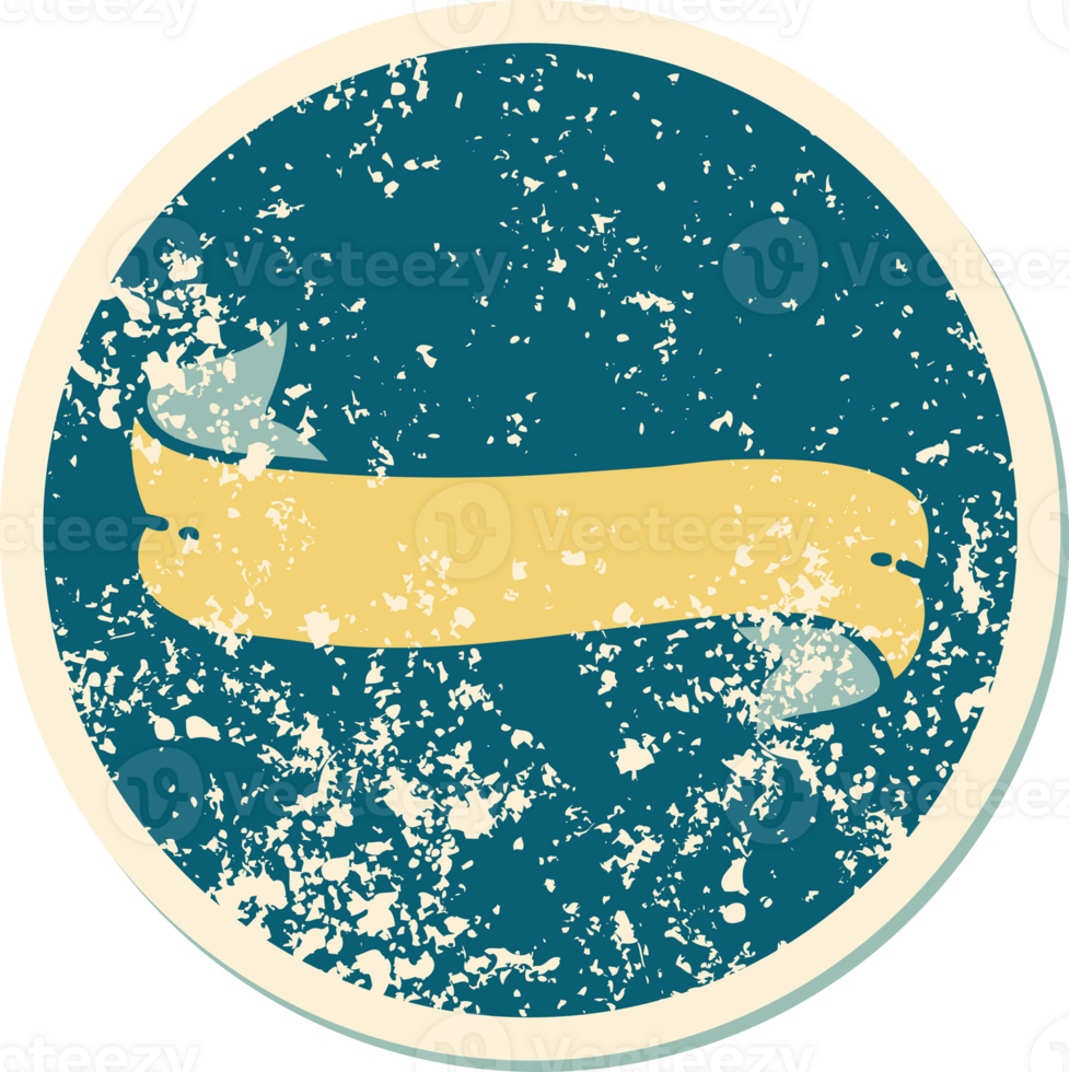 iconic distressed sticker tattoo style image of a banner png