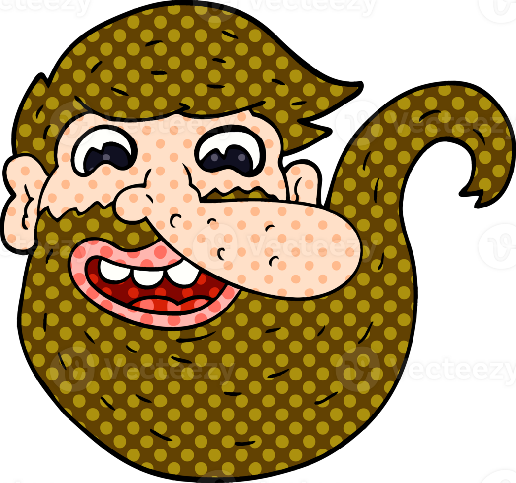 bearded cartoon doodle man png