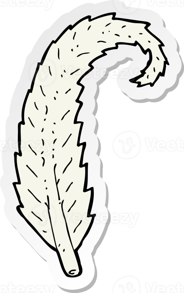 sticker of a cartoon feather png