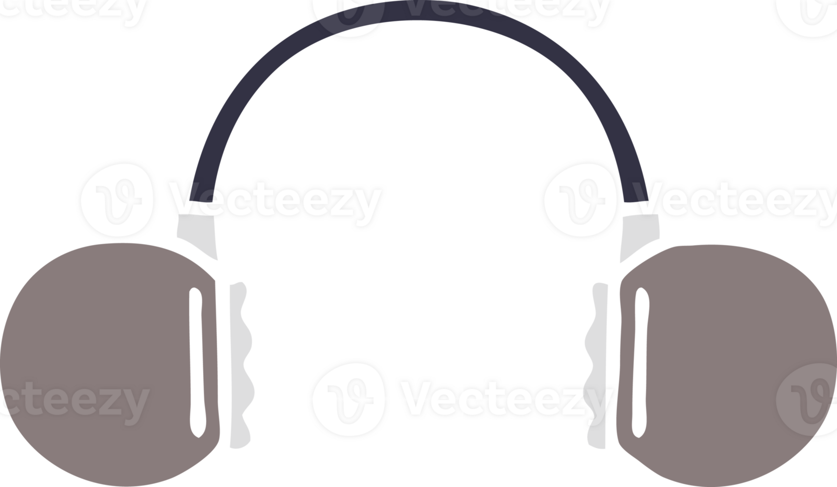 flat color retro cartoon of a retro headphone png