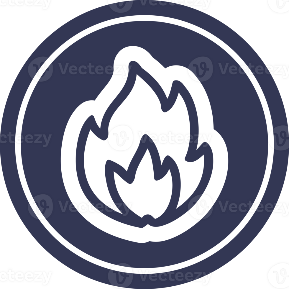 simple flame circular icon symbol png