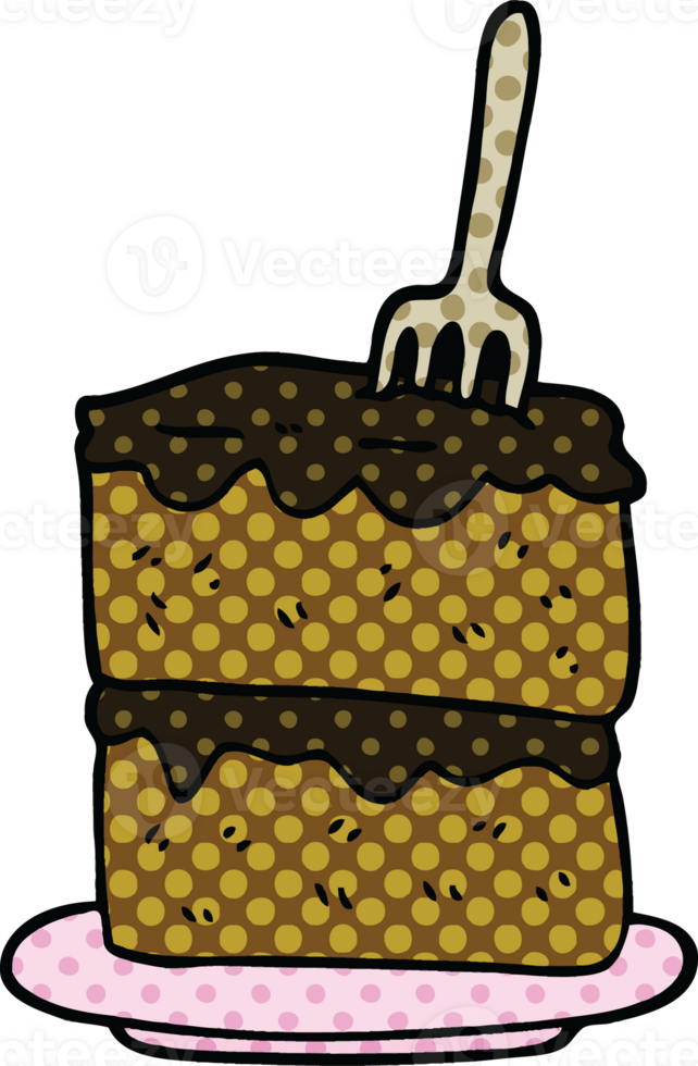 comic book style cartoon slice of cake png