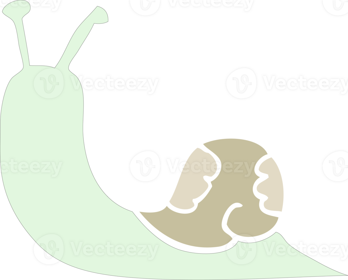 flat color style cartoon snail png