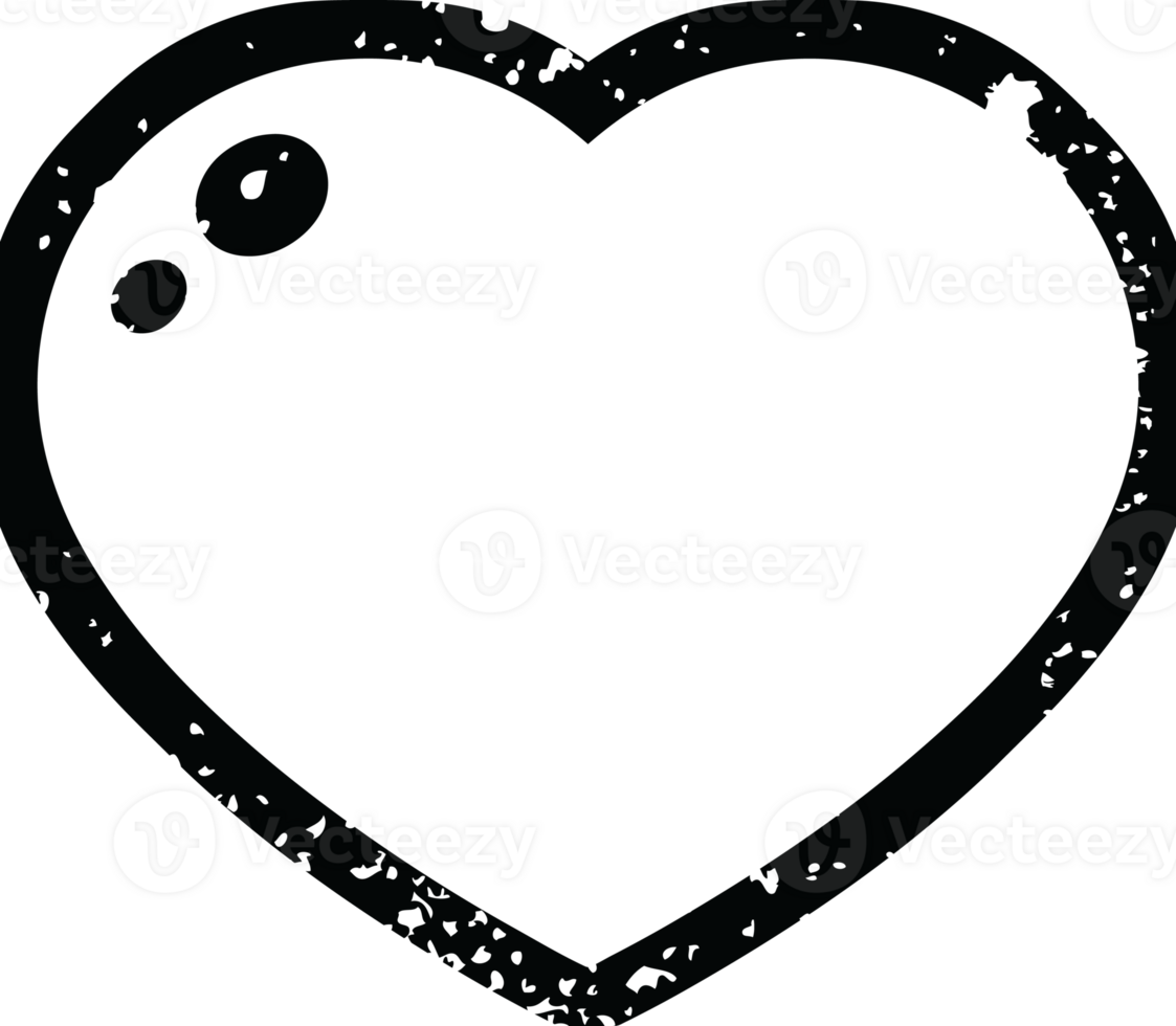 Distressed effect heart symbol graphic   illustration icon png