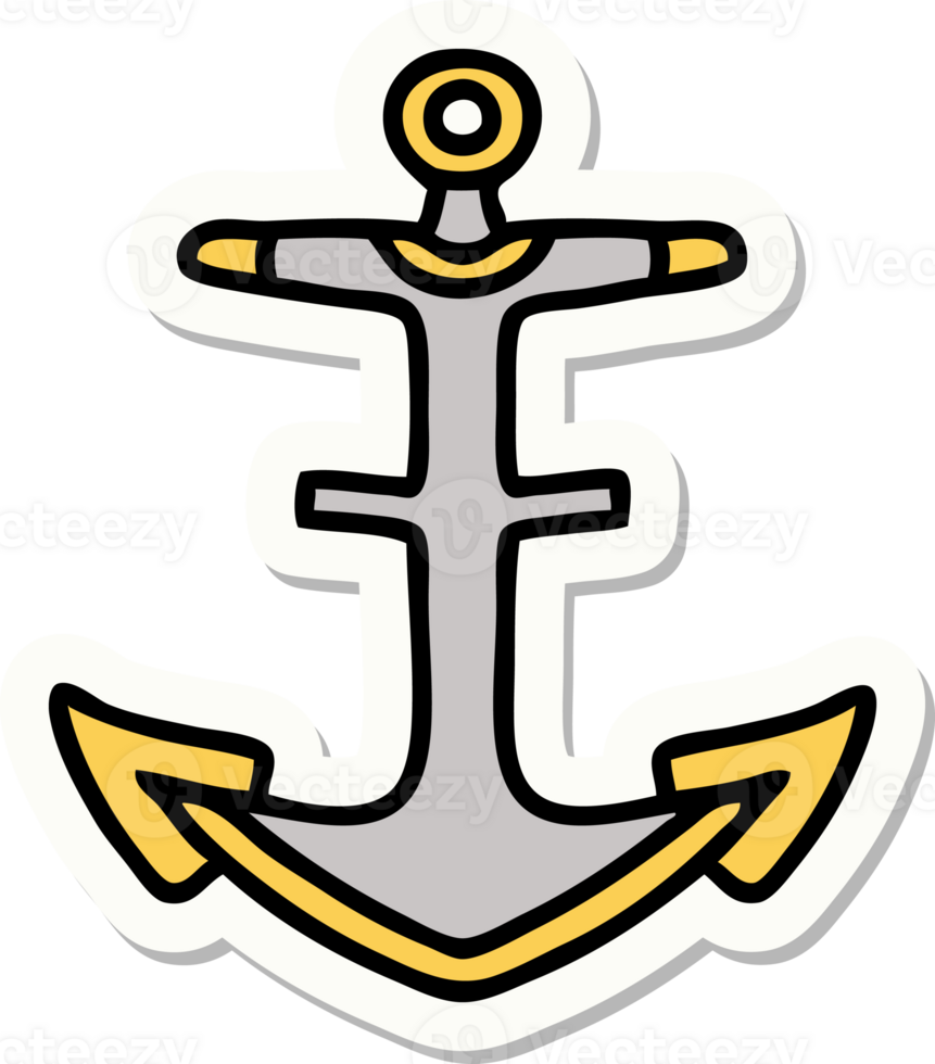 sticker of tattoo in traditional style of an anchor png
