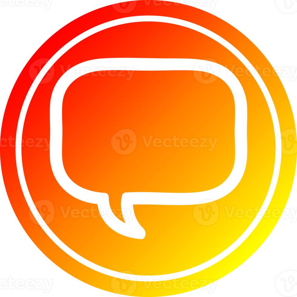 speech bubble circular icon with warm gradient finish png