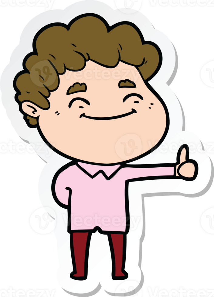 sticker of a cartoon friendly man png