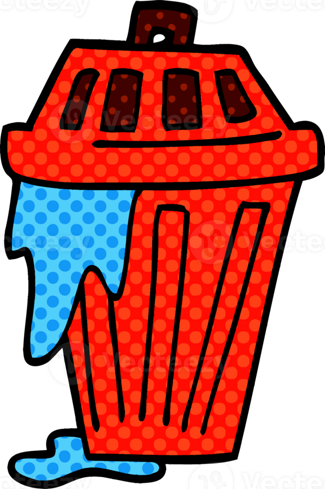 cartoon doodle waste bin png