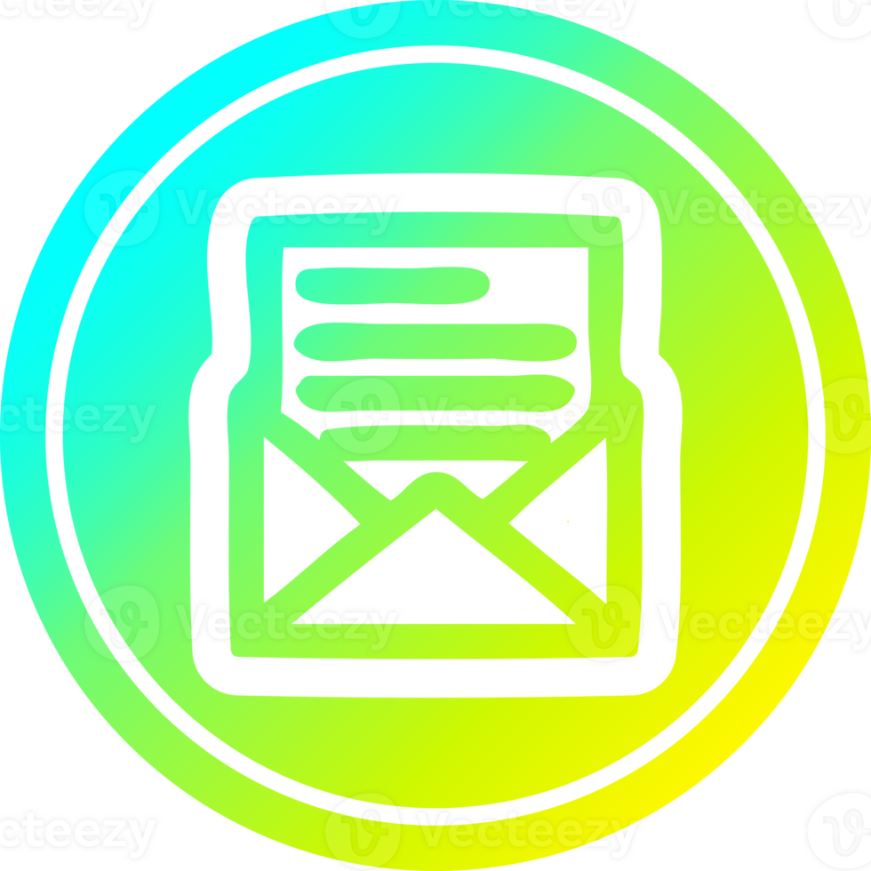 envelope letter circular icon with cool gradient finish png
