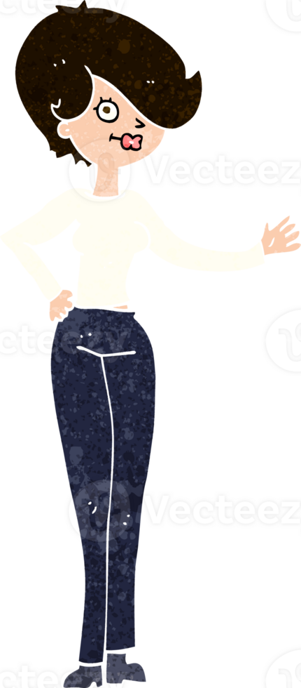 cartoon woman waving png