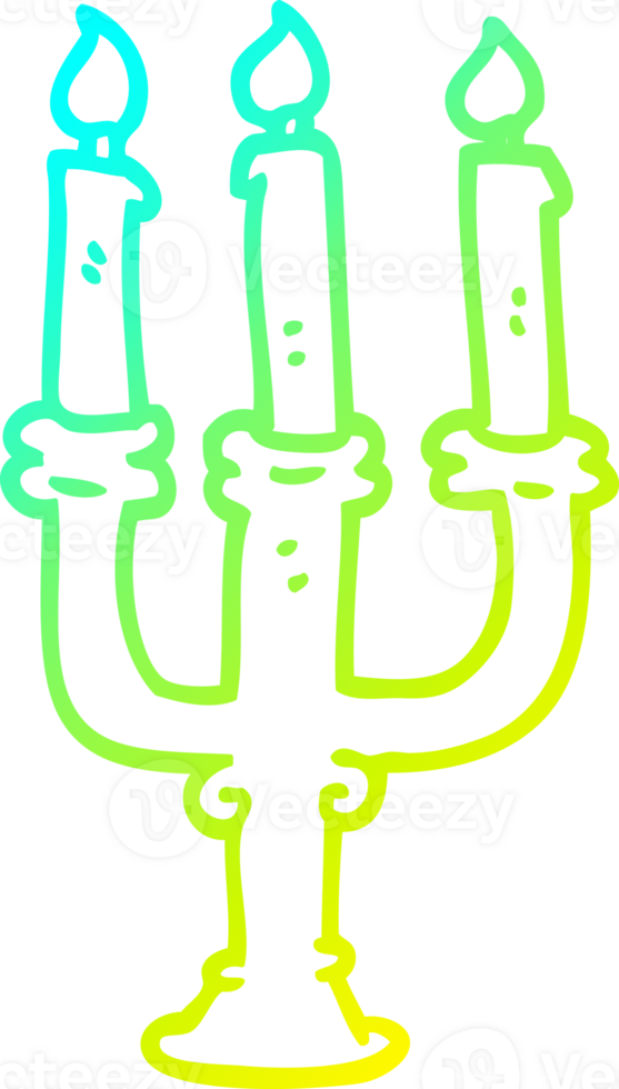 cold gradient line drawing of a cartoon candlestick holder png