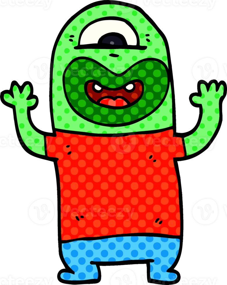 cartoon doodle alien monster png