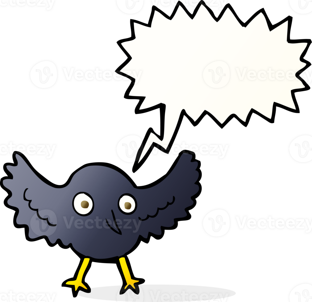cartoon crow with speech bubble png
