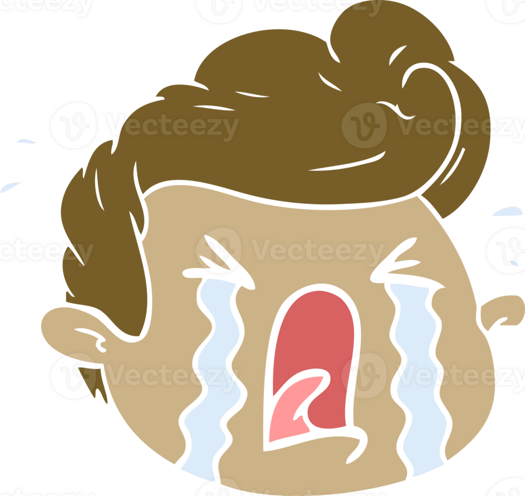 flat color style cartoon crying boy png
