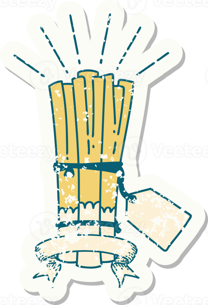 worn old sticker of a tattoo style bunch of leeks png