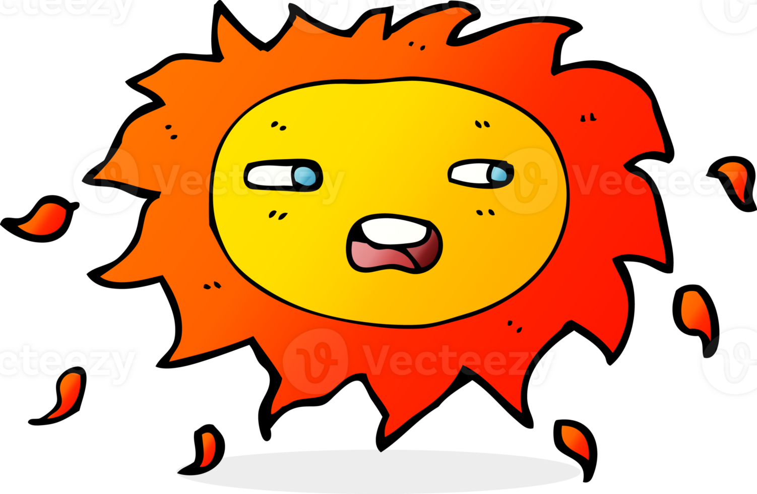 cartoon sad sun png