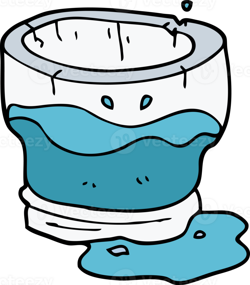 dessin animé doodle vieux verre d'eau png