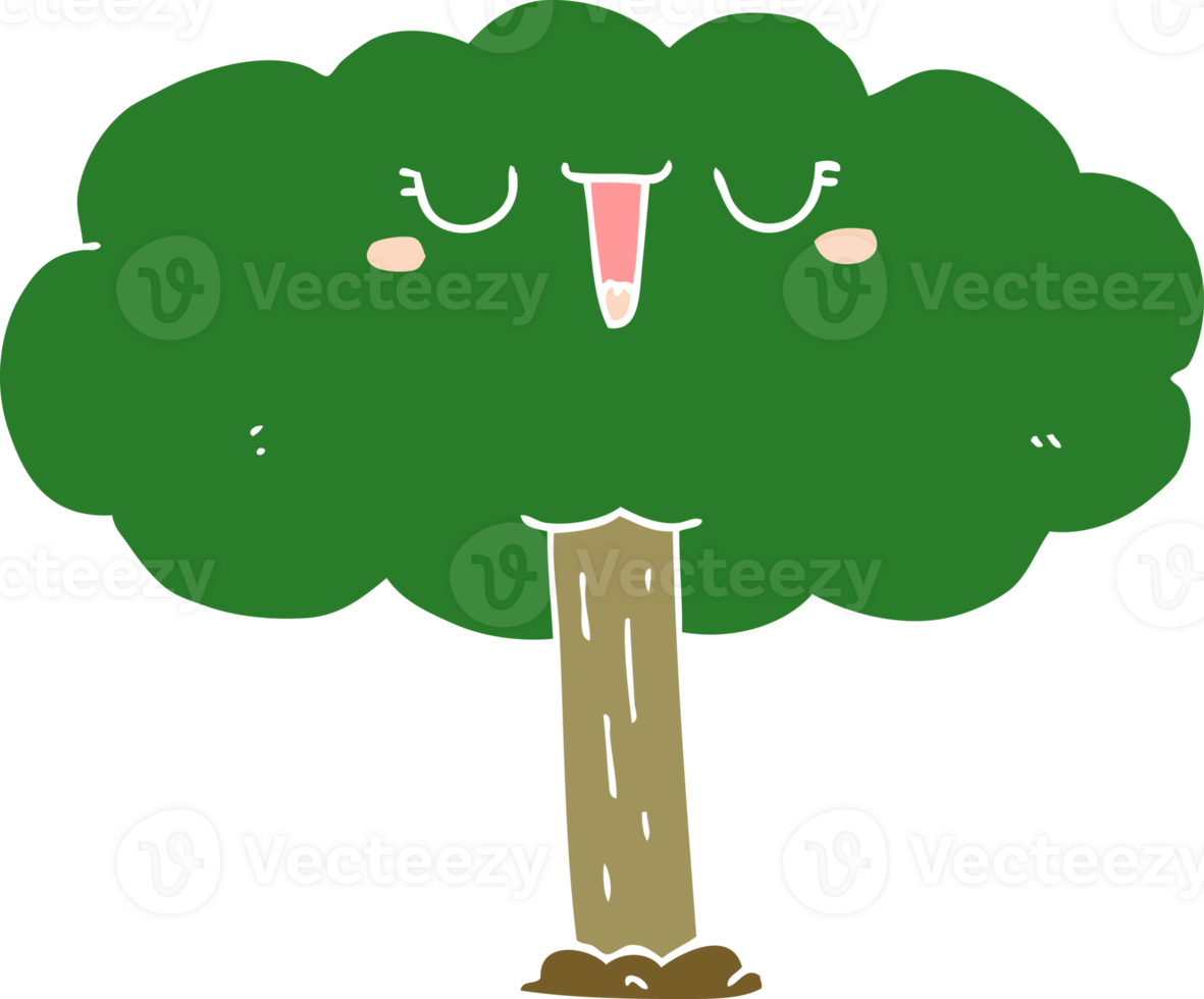flat color style cartoon tree png