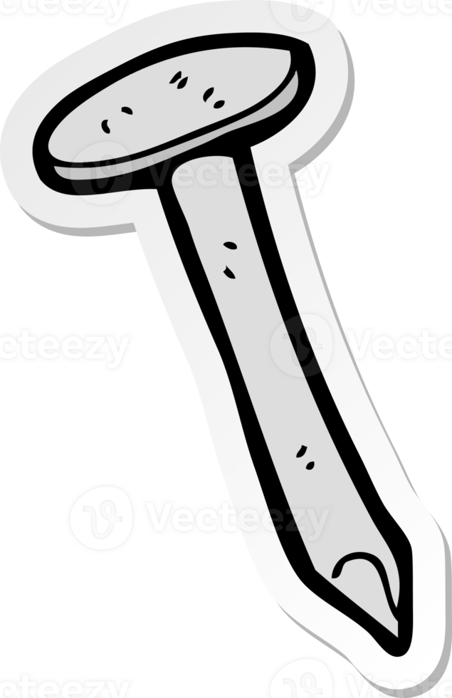 sticker of a cartoon nail png