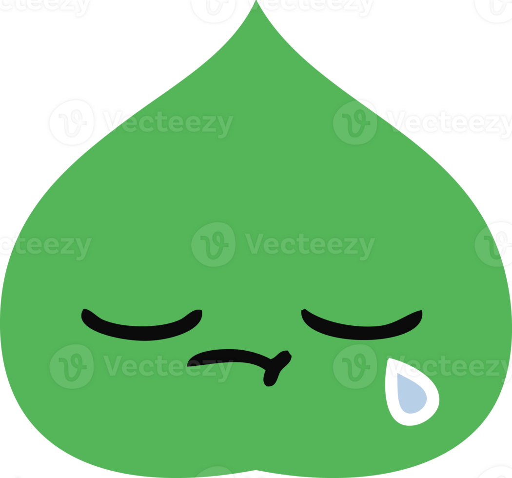 flat color retro cartoon of a expressional leaf png